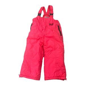VTG Girls Snow Bib Overalls Kids Size 4T Pants Winter Ski Suit Hot Neon Pink